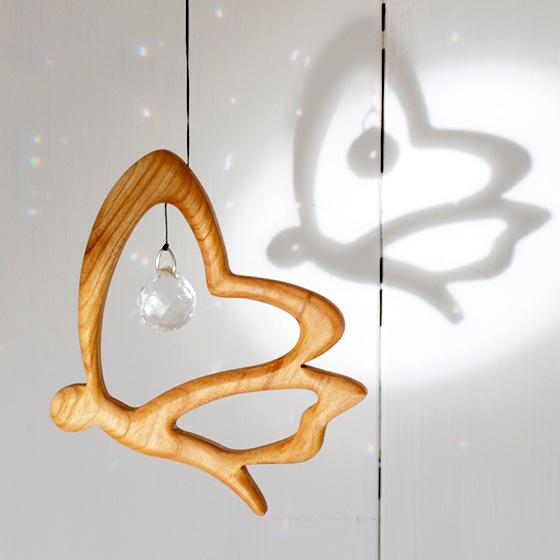 ドイツ製 モビール 蝶 北欧 サンキャッチャー 木製 赤ちゃん