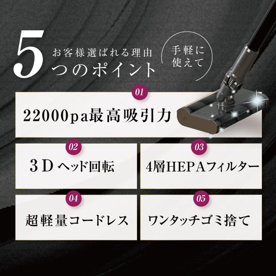掃除機 サイクロン式 強力吸引 22000pa コードレス 3WAY ハンディ