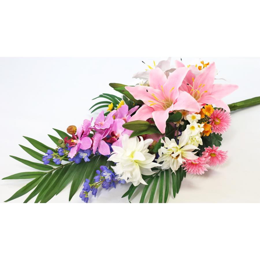 造花 仏花 胡蝶蘭やユリのパープル系の仏様の大きな花束 一本(一束) お