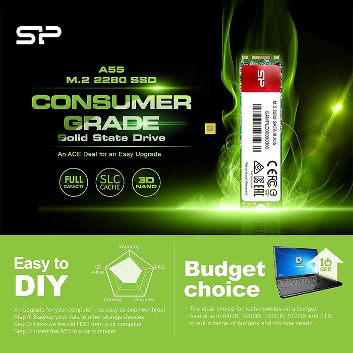 Silicon Power（シリコンパワー） SSD 1TB 内蔵ssd A55 3D NAND 6Gbps
