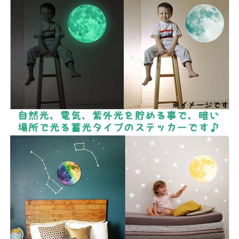 ウォールステッカー 巨大 暗闇で光る 直径30cm 115cm 選べる11種 蓄光