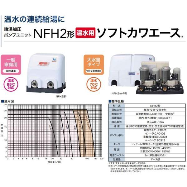 川本 給水ポンプ 温水用ポンプ ソフトカワエース NFH2-150S 150W/100V