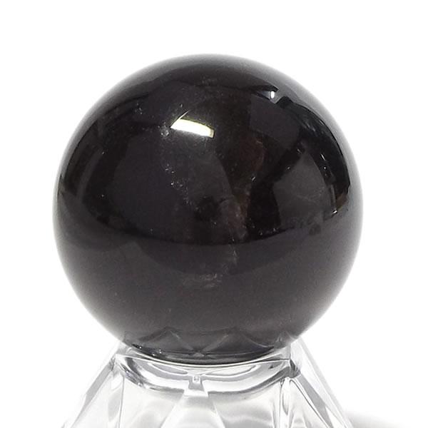 モリオン(黒水晶) 丸玉 台座付き 直径 約35mm〜39mm : エスピー