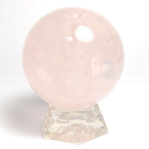 ローズクォーツ(紅水晶) 丸玉 60mm 台座付き 天然石 パーワーストーン