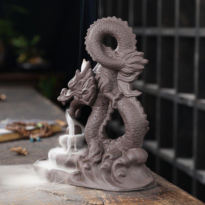 逆流香炉 逆流香バーナー 龍 癒し リラックス 香炉仏 古典 お坊さん