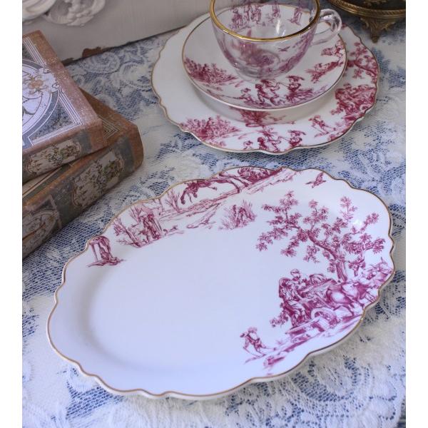 SALE30%OFF) オーバルプレート トワルドジュイ ボルドー 洋食器 ケーキ