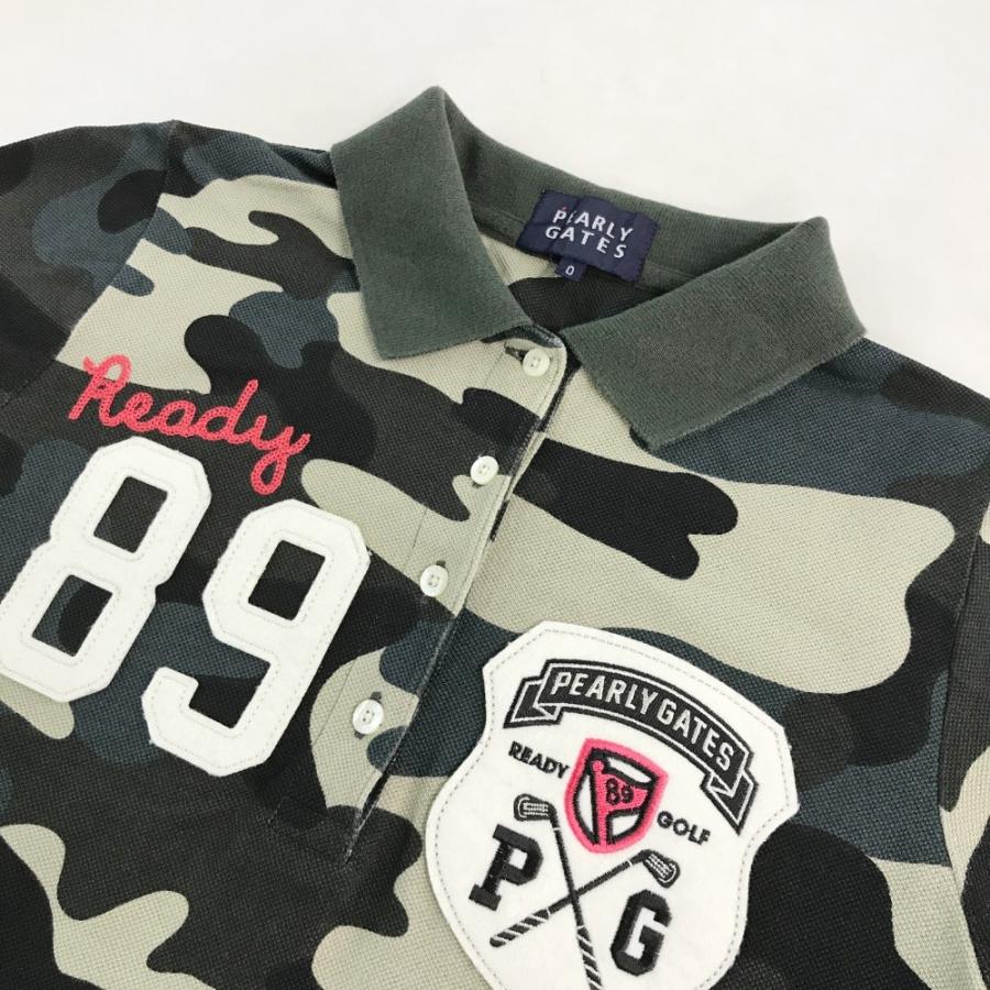 PEARLY GATES（パーリーゲイツ） 半袖ポロシャツ ワッペン 迷彩