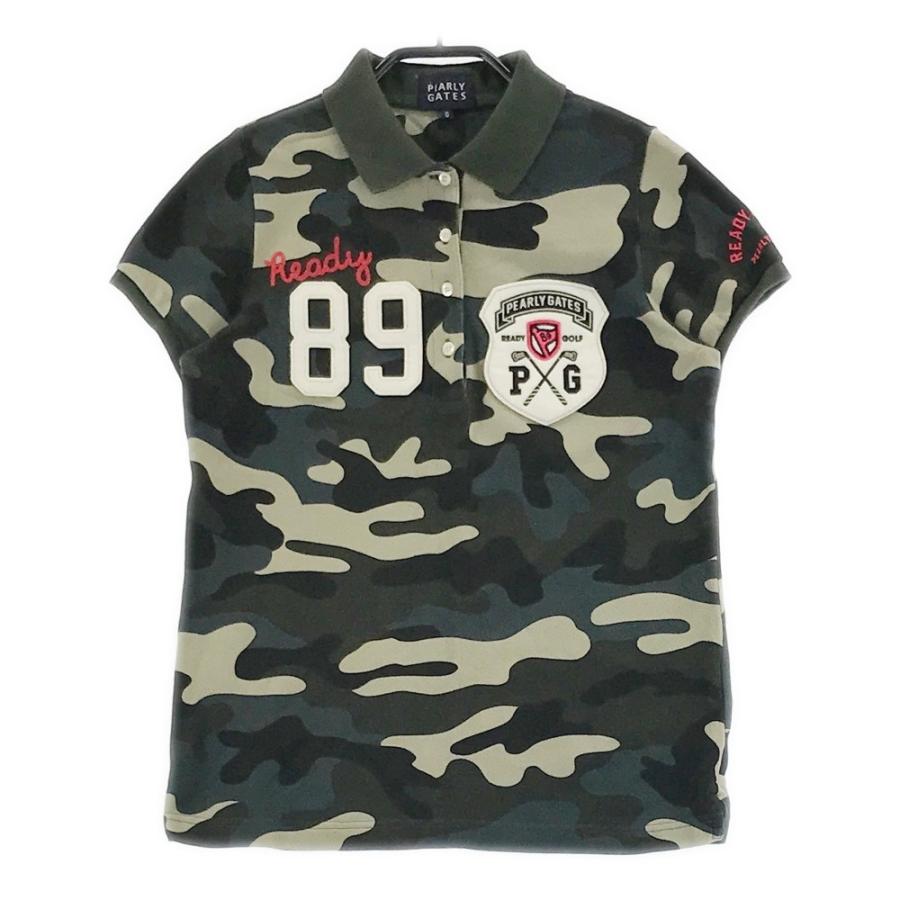 PEARLY GATES（パーリーゲイツ） 半袖ポロシャツ ワッペン 迷彩