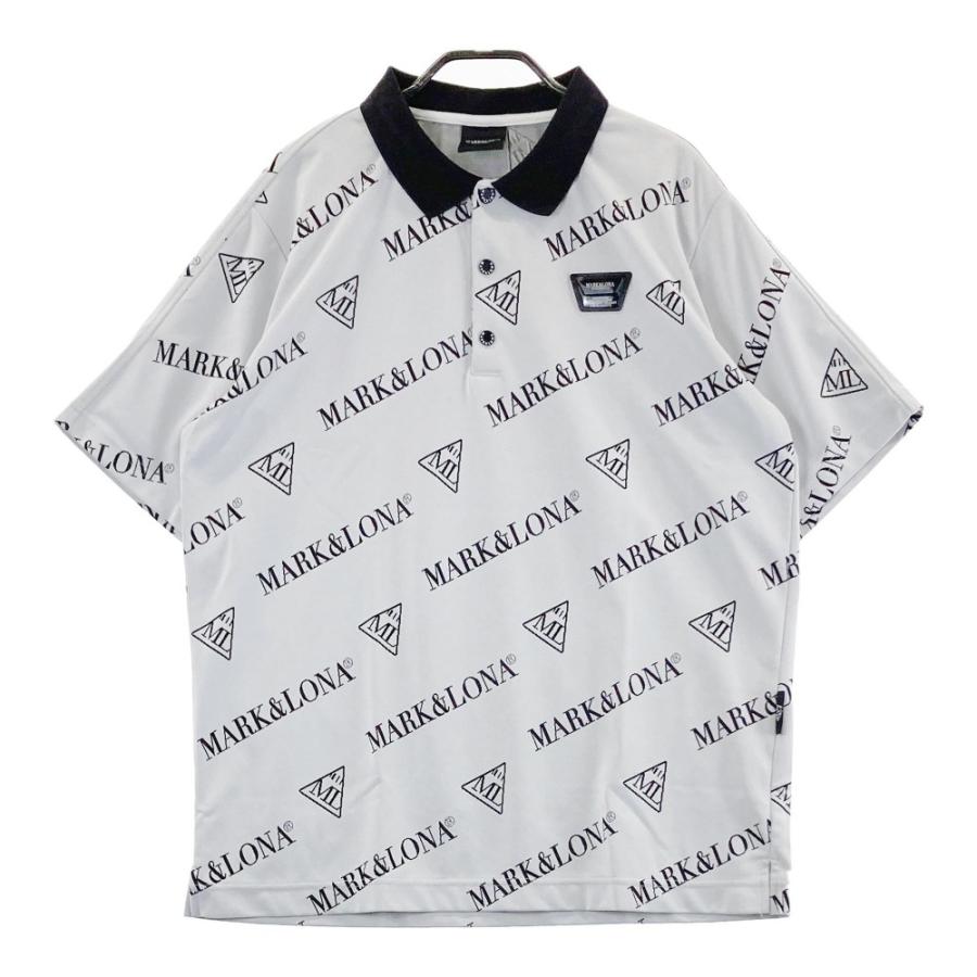 MARK&LONA マークアンドロナ 2024年 半袖ポロシャツ ロゴ総柄 グレー系