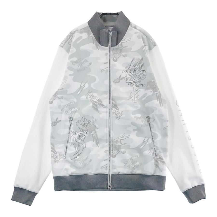 RUSSELUNO ラッセルノ スタッズ ジップジャケット カモフラ柄 グレー系
