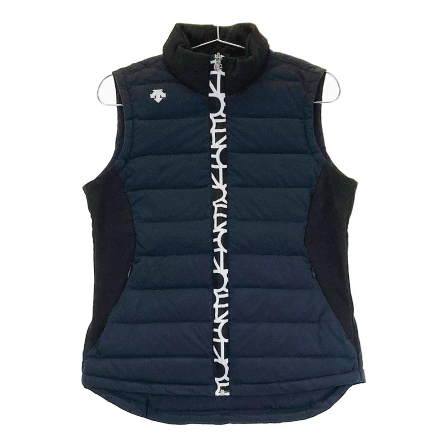 DESCENTE GOLF デサントゴルフ 異素材切替 ダウンベスト ネイビー系 L