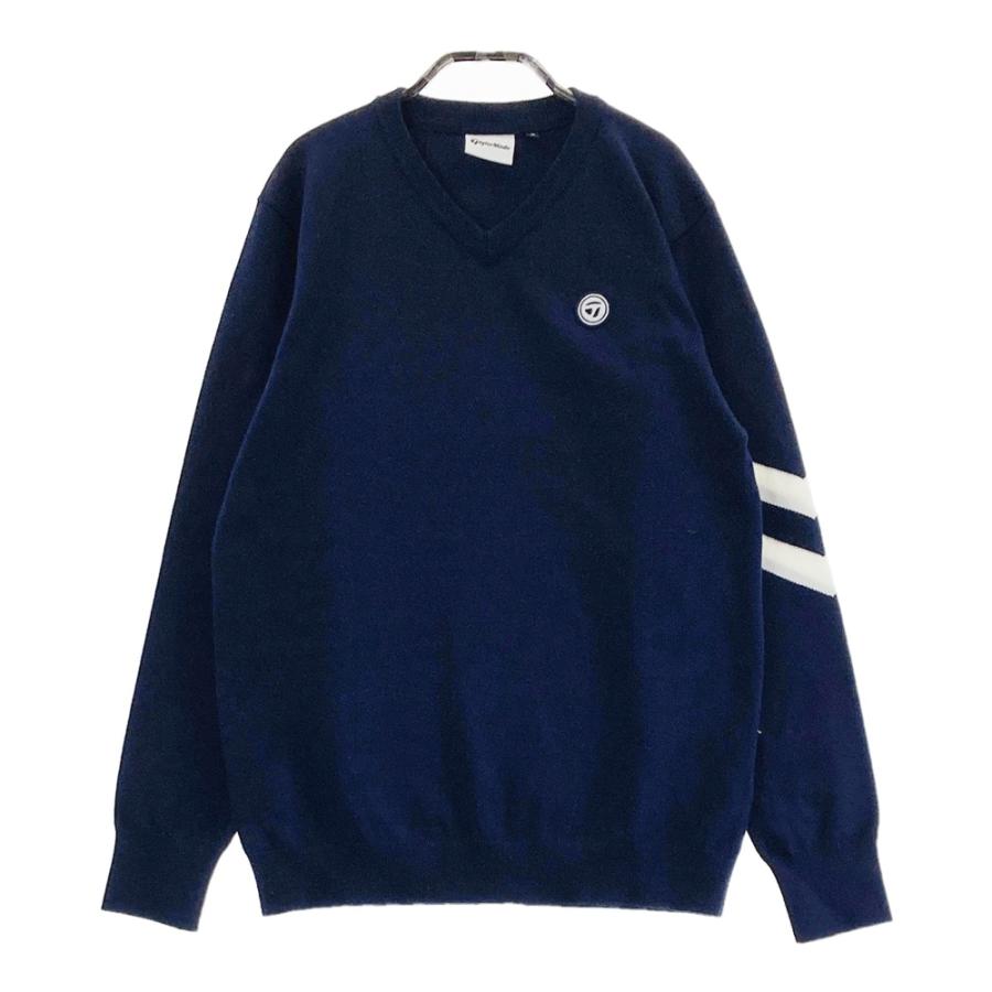 TAYLOR MADE テーラーメイド ロゴワッペン付き 長袖ニットセーター