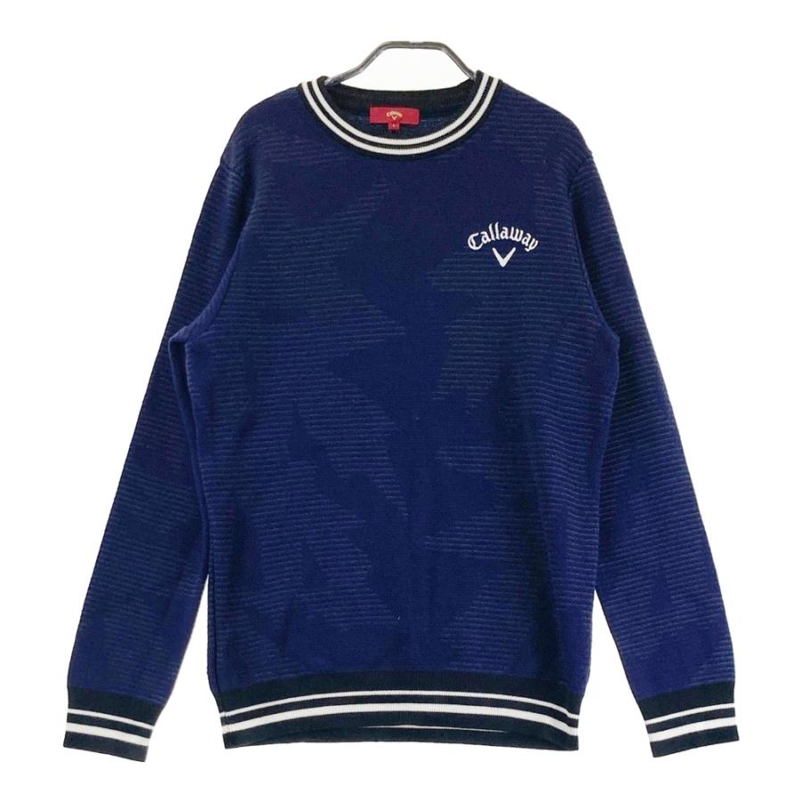 CALLAWAY キャロウェイ ニットセーター 総柄 ネイビー系 L ゴルフ