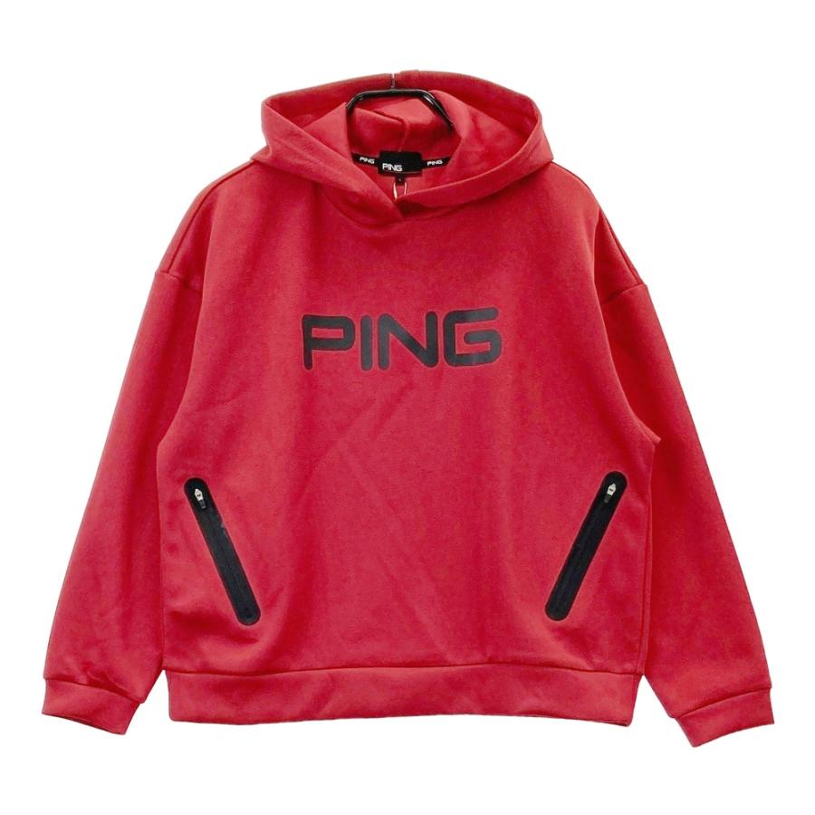 新品】PING ピン 2022年 長袖パーカー レッド系 L ゴルフウェア