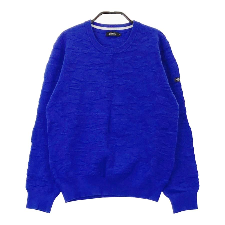 TITLEIST タイトリスト 長袖ニットセーター ブルー系 L ゴルフウェア