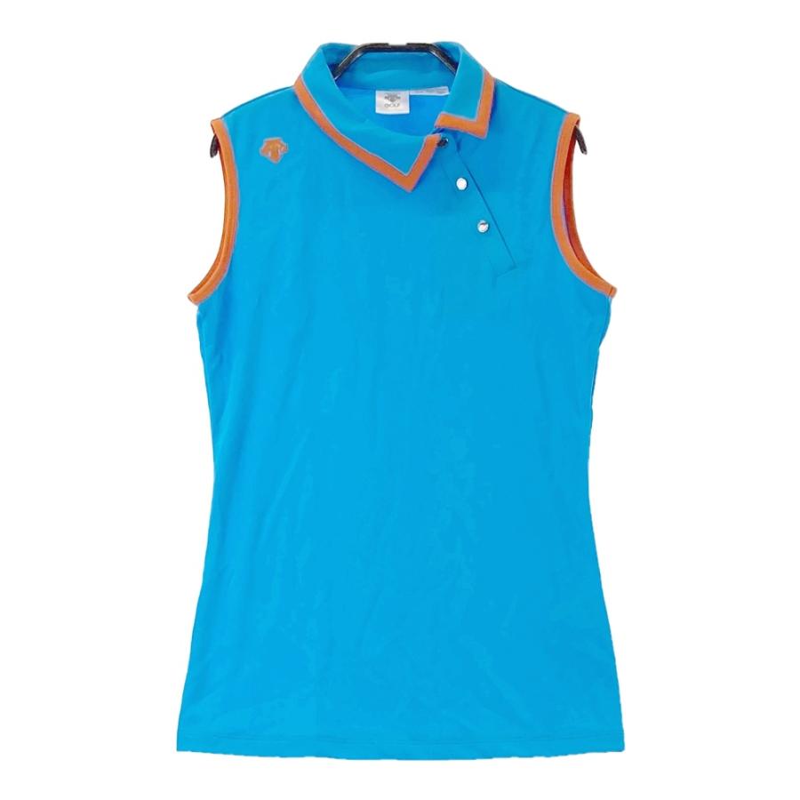 新品】DESCENTE GOLF デサントゴルフ ノースリーブポロシャツ ブルー系