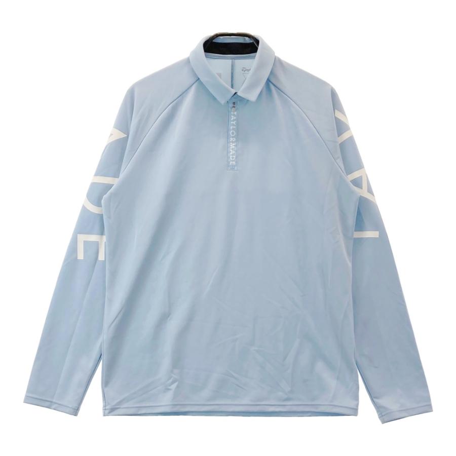 TAYLOR MADE テーラーメイド ハーフジップ 長袖ポロシャツ ブルー系 XO