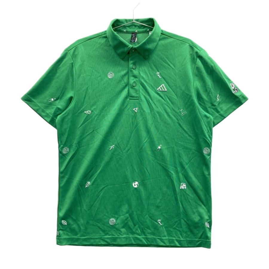 ADIDAS GOLF アディダスゴルフ 半袖ポロシャツ 総柄 グリーン系 L
