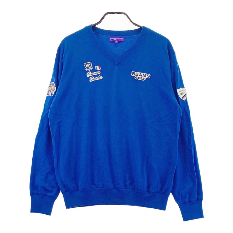 BEAMS GOLF ビームスゴルフ 裏地付 ニットセーター ウール ネイビー系