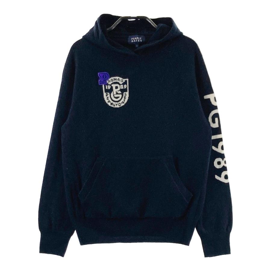 PEARLY GATES パーリーゲイツ カシミヤ混 ニットパーカー ネイビー系 0
