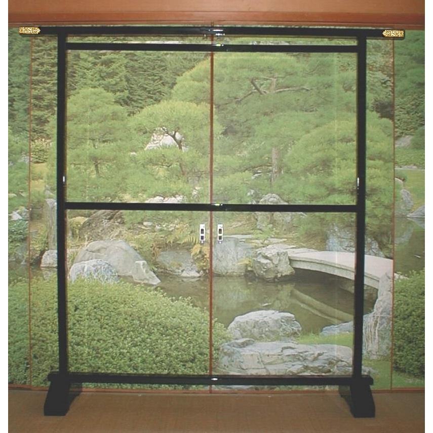 二段型の天然木製の衣桁、黒塗装 飾り金具2か所 : SUZUKIMOKOJO