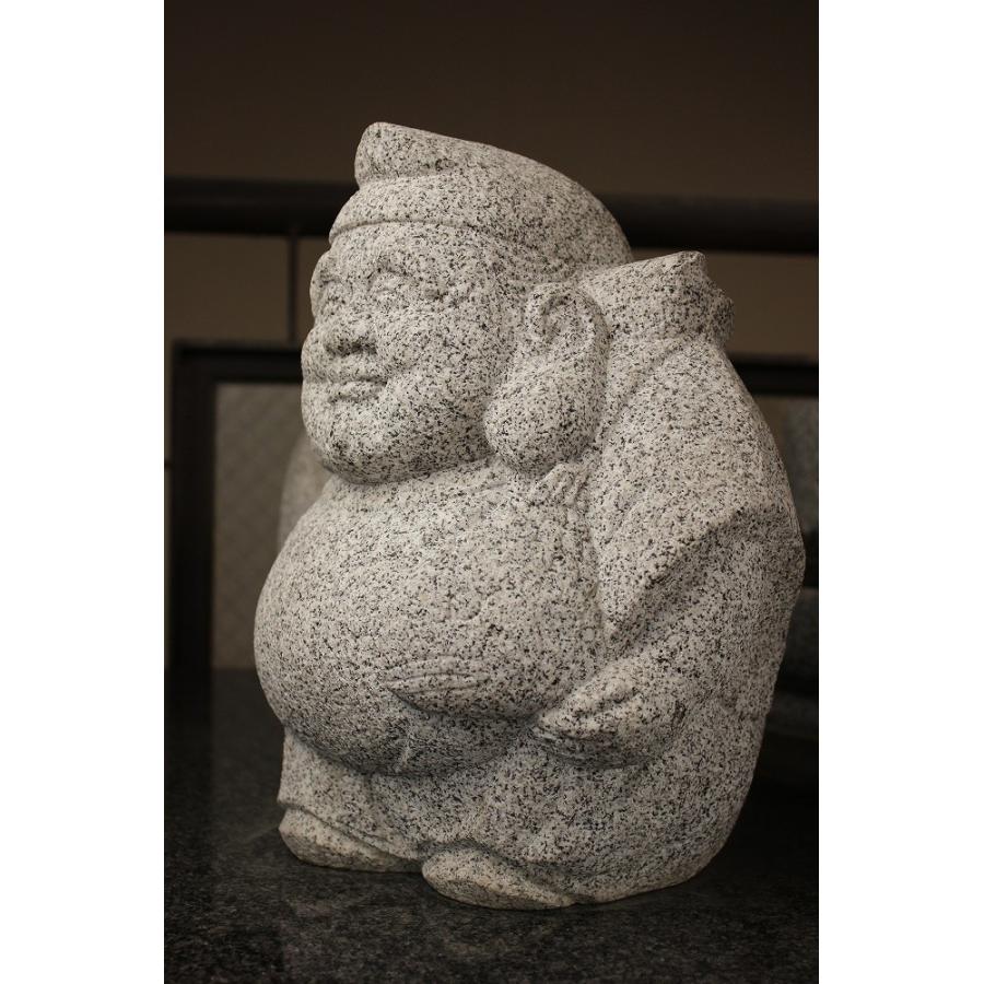 かわいい恵比寿えびす様 置き物 石像オブジェ 国産みかげ石製 H30cm