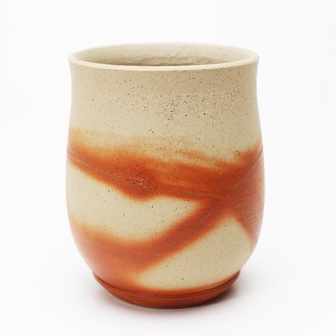 緋襷 ひだすき 乙女湯呑 径6cm×高7.5cm 1客 化粧箱入 ギフト 備前焼