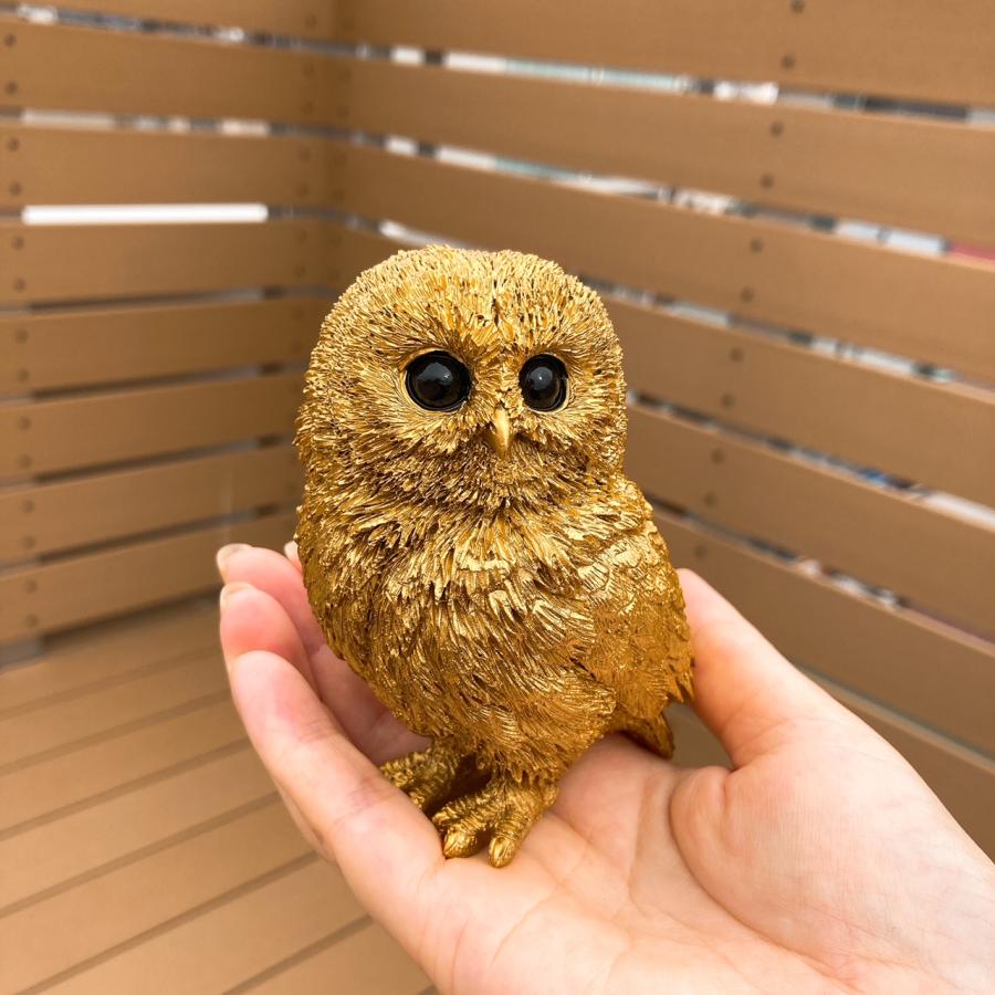 金運黄金大明神（福来）】フクロウ 縁起物 開運 幸運 ふくろう 金色