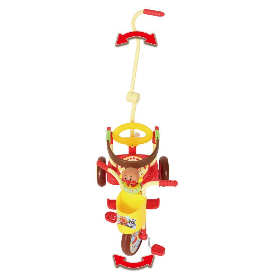 エムアンドエム 三輪車 アンパンマン1歳 2歳 手押し棒付き 折りたたみ