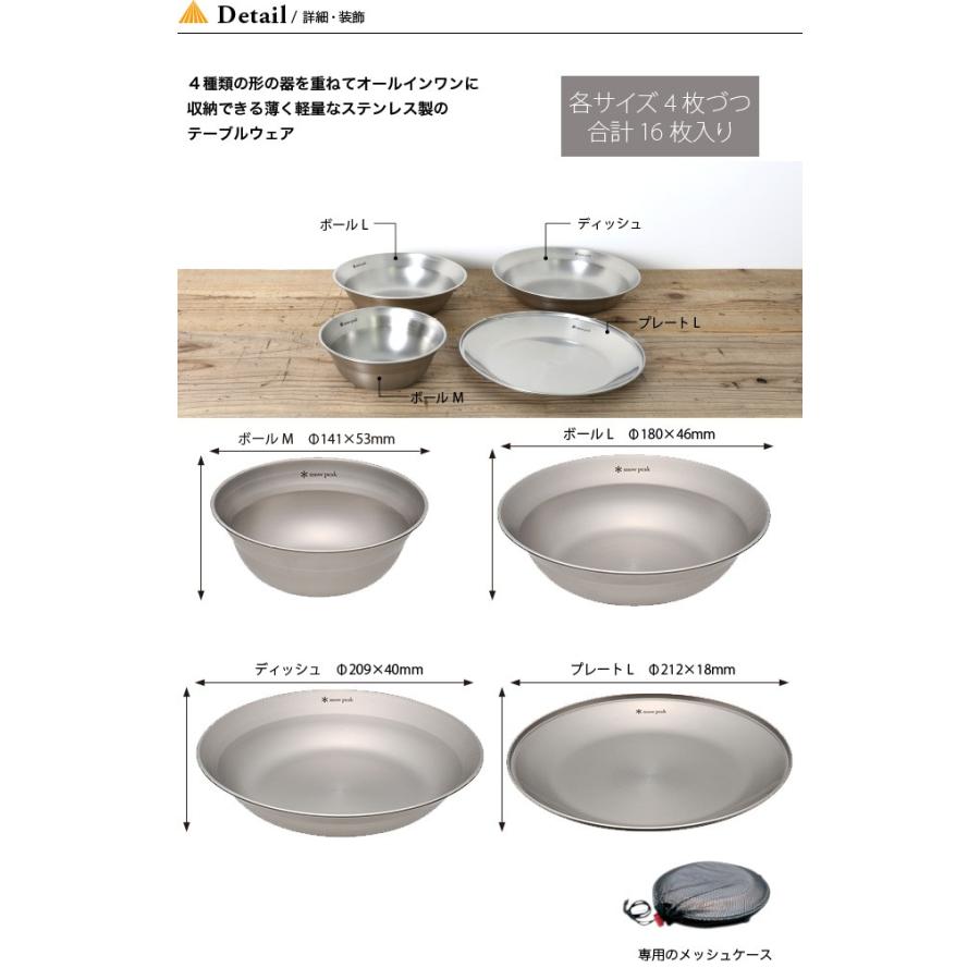 snow peak（スノーピーク） テーブルウェアーセット L ファミリー