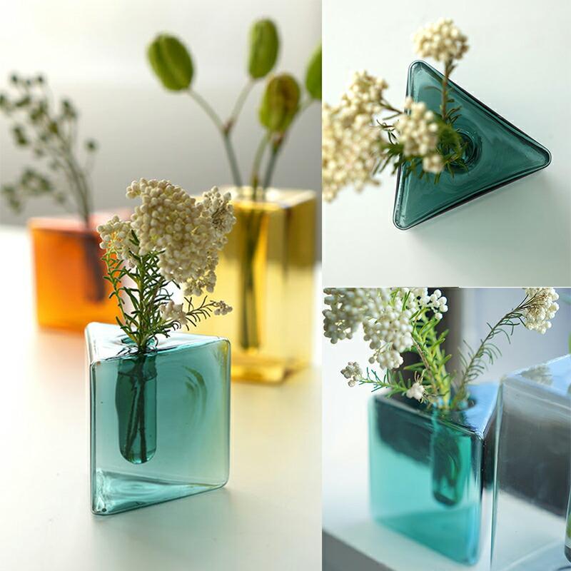 ガラスベース 花瓶 一輪挿し おしゃれ ガラス ミニ フラワーベース