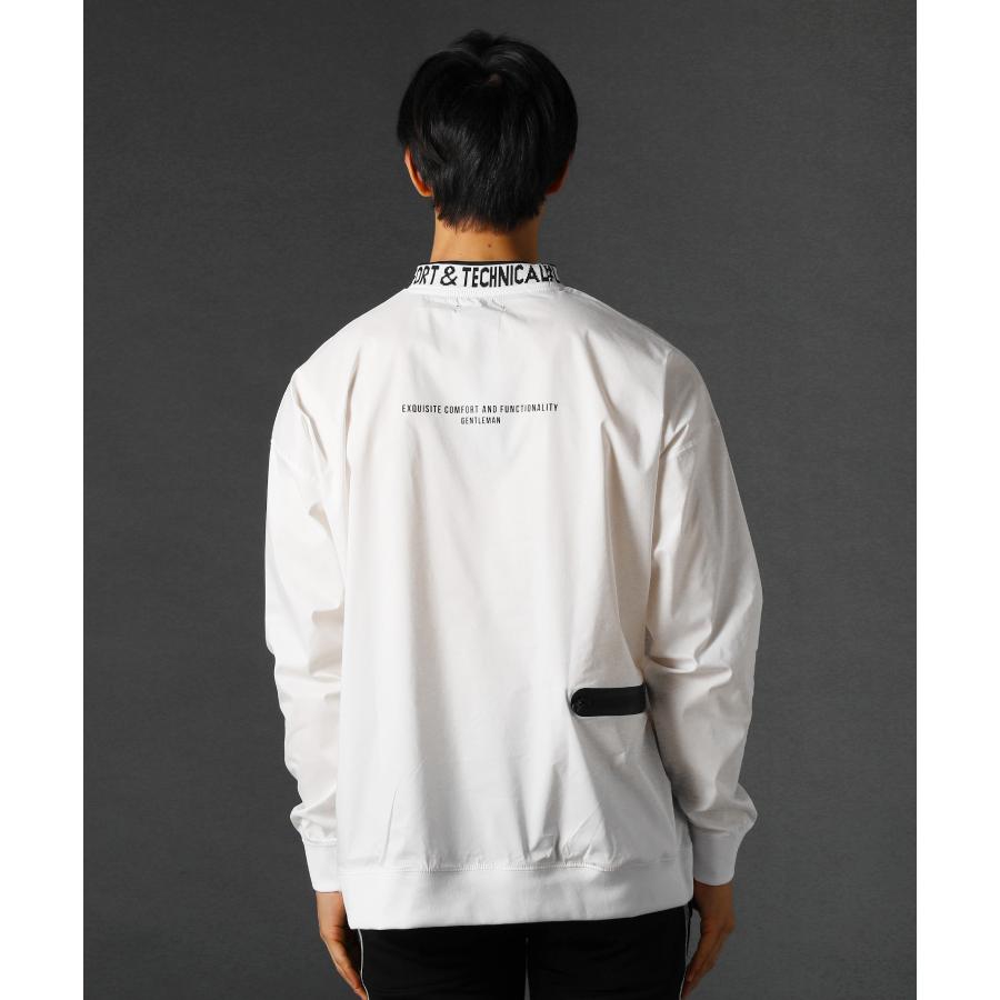 t1978 【mu sports】 ゴルフウェア 総柄 ハイネック スポーツ 白 楽天