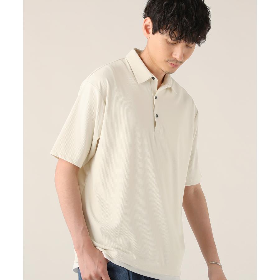 ポロシャツ メンズ 夏 半袖 速乾 涼しい ナイロン 伸縮性 アイボリー