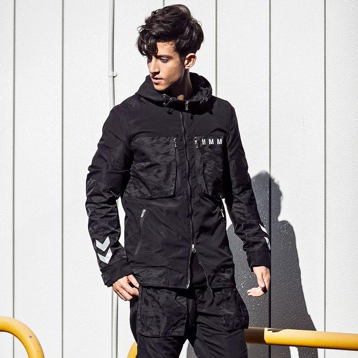 hummel（ヒュンメル） ナイロン コンビ パーカー メンズ アウター