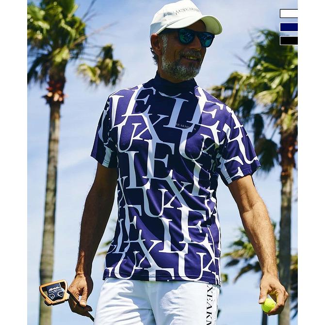 LUXE AKM PLUS リュクスエイケイエムプラス ゴルフ 総柄ロゴ 半袖