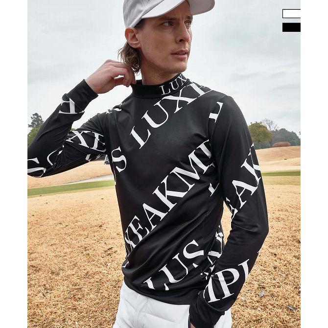 LUXE AKM PLUS リュクスエイケイエムプラス ゴルフ 総柄モックネック T