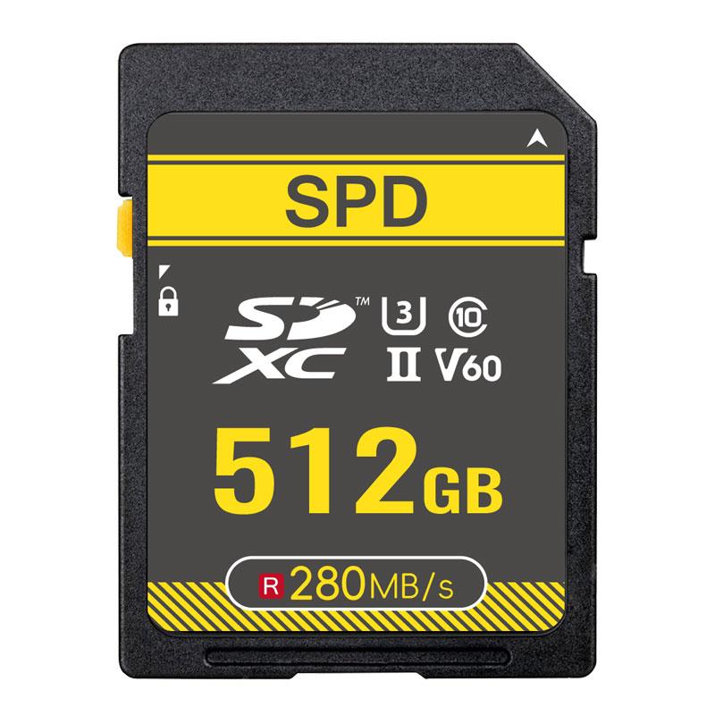 SPD ポイント2倍 SDXCカード 512GB SPD UHS-II Class10 U3 V60 R:280MB