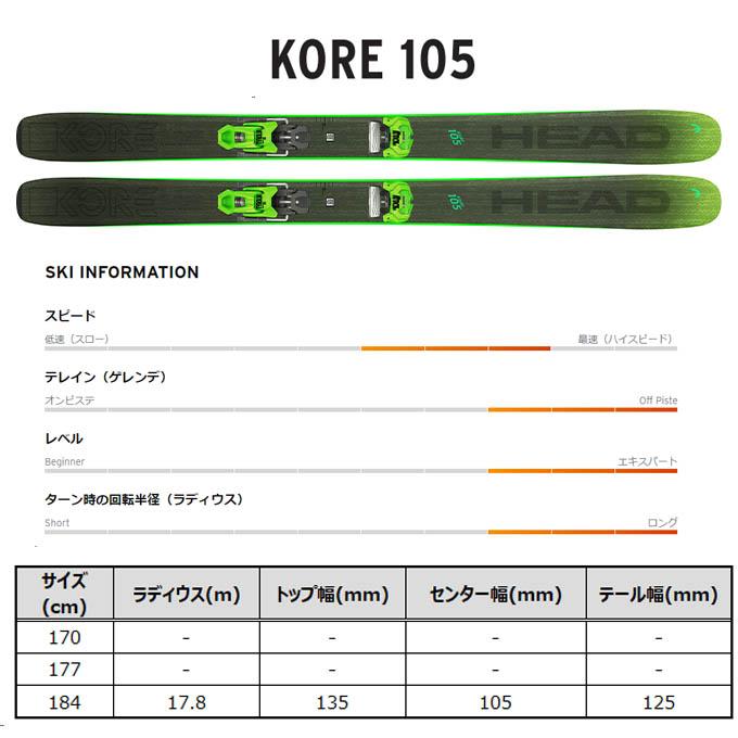 HEAD ヘッド スキー板 フリーライド パウダー 【2024-2025】 KORE 105