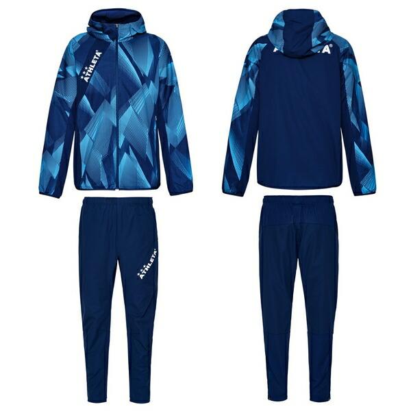 ATHLETA 中綿フード付きピステ 中綿パンツ セット 水色 黒 ATHLETA