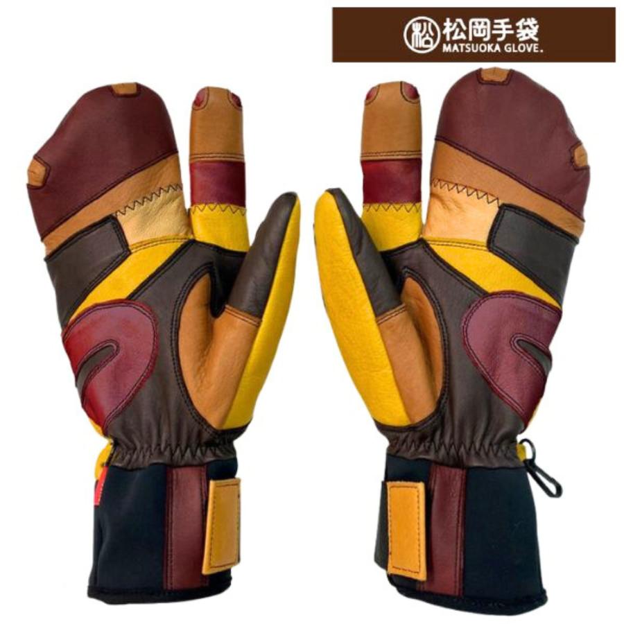 松岡手袋 スキー手袋 スキー グローブ サイズL 牛革 やぎ革 限定生産