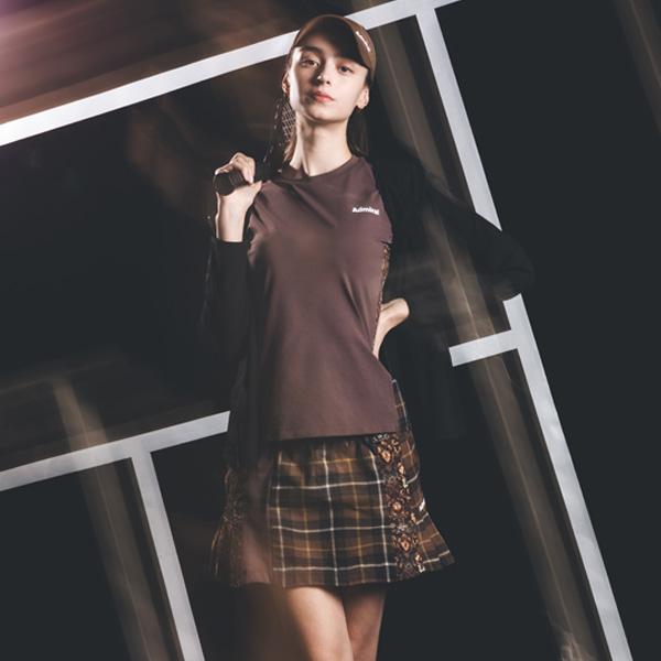 Admiral テニスウェア フリル袖 ブラック/チェック アドミラル(Admiral