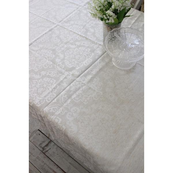 SALE30%OFF) 撥水 テーブルクロス オフホワイト レース 135×190cm