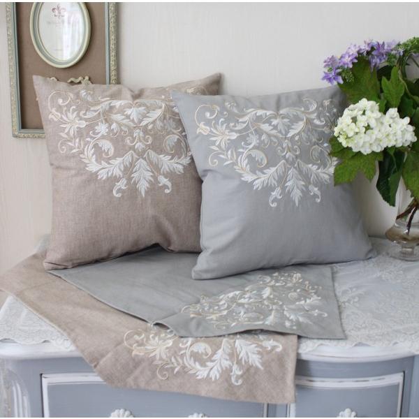 SALE30%OFF) クッションカバー コットン 40cm グレー ベージュ