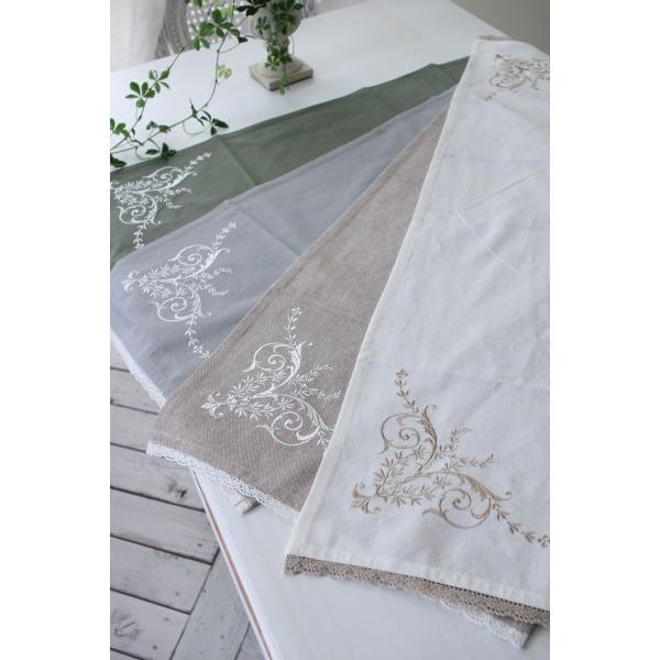 SALE30%OFF) テーブルランナー 刺繍 テーブルセンター コットン 綿