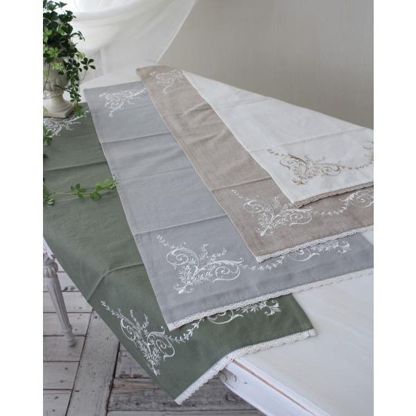 SALE30%OFF) テーブルランナー 刺繍 テーブルセンター コットン 綿