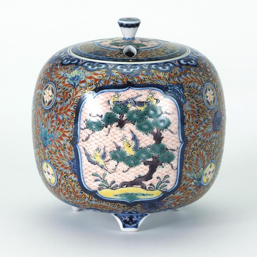 九谷焼 三浦晃禎作 香炉 青華紅彩三友文 : 九谷焼 STYLeNCE