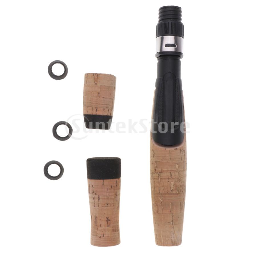 コルク リールハンドル 釣竿グリップ ロッド リールシート付き 軽量