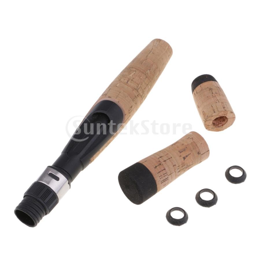 コルク リールハンドル 釣竿グリップ ロッド リールシート付き 軽量