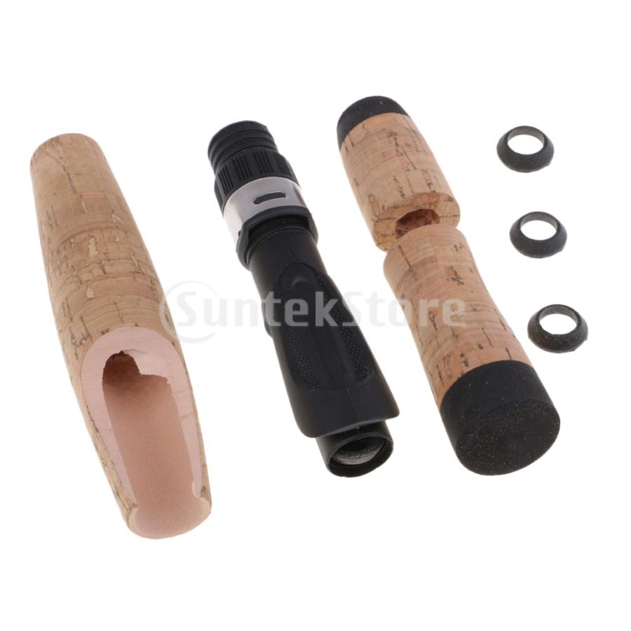 コルク リールハンドル 釣竿グリップ ロッド リールシート付き 軽量