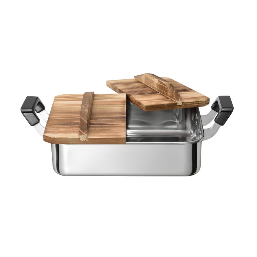 和平 烹味屋 RB-3261 角型おでん鍋 24×28cm 【ステンレス製 ガス火専用